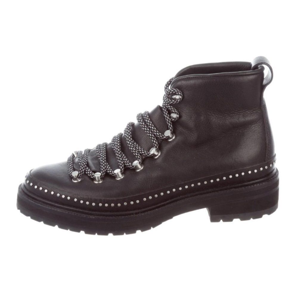 RAG & BONE Leather Black Round-Toe‎ Combat Compass Boots sz 7